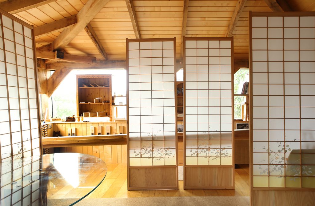 Shoji screens and wooden interior by made by Swan